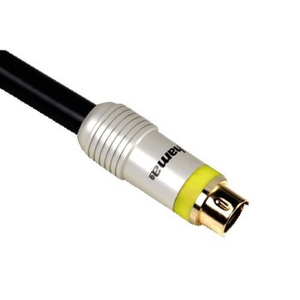 Hama Connection Cable S-Video Plug - S-Video Plug, metal, 0.75 m 0.75m S-Video (4-pin) S-Video (4-pin) Black S-video cable