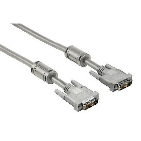 Hama 00045076 1.8m DVI-D DVI-D Grey DVI cable