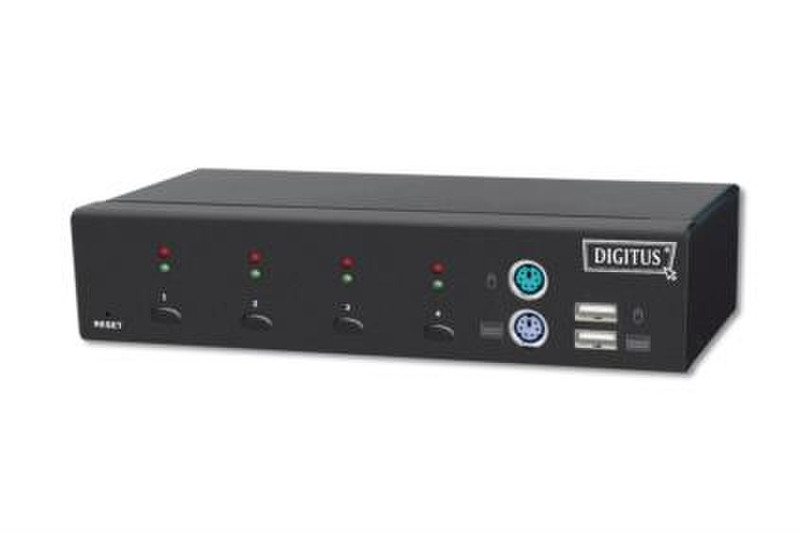 Digitus USB-PS/2 Combo Черный KVM переключатель