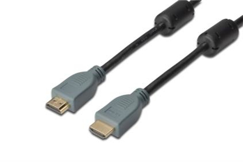 Digitus HDMI High Speed 1м HDMI HDMI Черный, Золотой, Серый