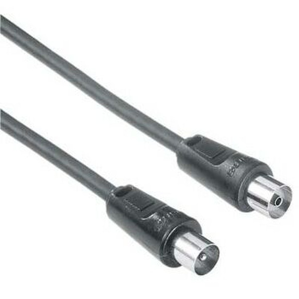 Hama Antenna Cable Coaxial Male Plug - Coaxial Female Jack, 1.5 m, 85 dB 1.5m M F Black coaxial cable