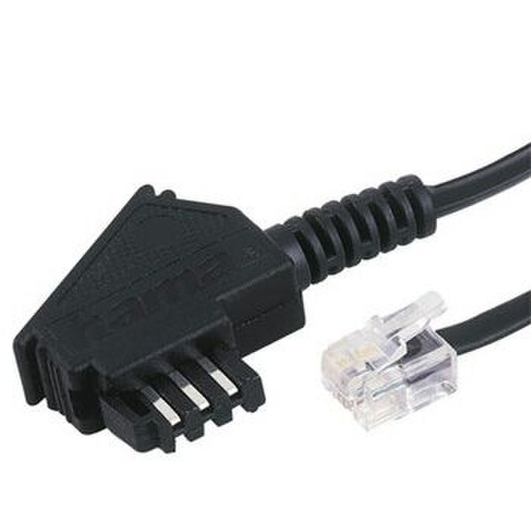 Hama TAE F Cable Universal, 15 m, Black 15m Black telephony cable