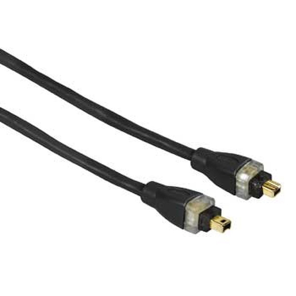 Hama FireWire Cable IEEE1394a 4-pin Plug - 4-pin Plug, 2 m, black 2m Black firewire cable