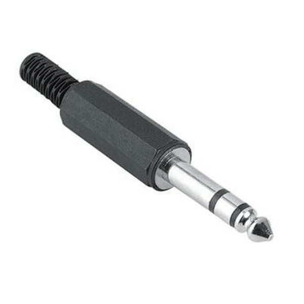 Hama 6.3 mm Male Plug, 3-pin, Stereo 6.3mm male/3-pin Schwarz Drahtverbinder