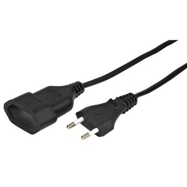 Hama Euro Extension Cable, black, 2.5 m 2.5м Черный кабель питания