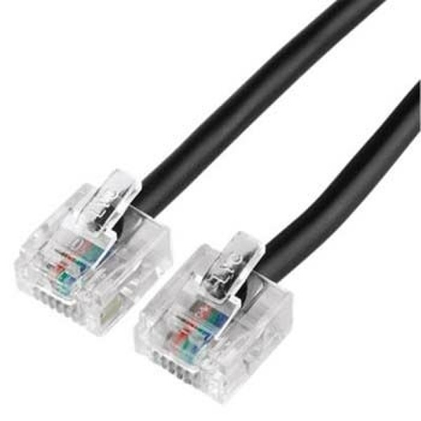 Hama Modular Male 8p4c (Short) - Modular Male 8p4c (Short), 6 m 6m Black telephony cable