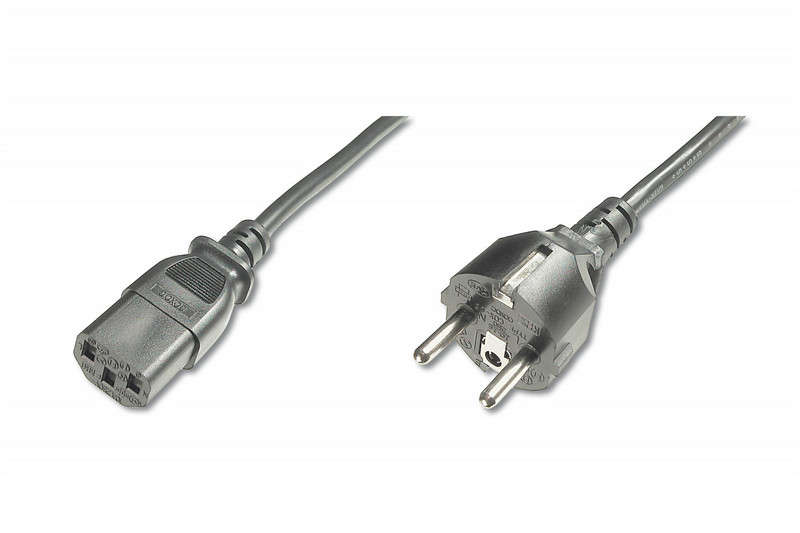 ASSMANN Electronic AK-440101-018-S 1.8m CEE7/7 Schuko C13 coupler Black power cable