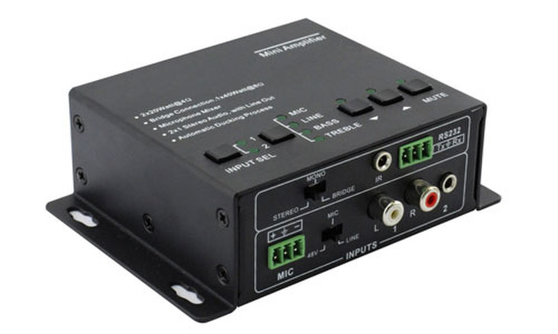 Kanex AP2DBL home Wired Black audio amplifier