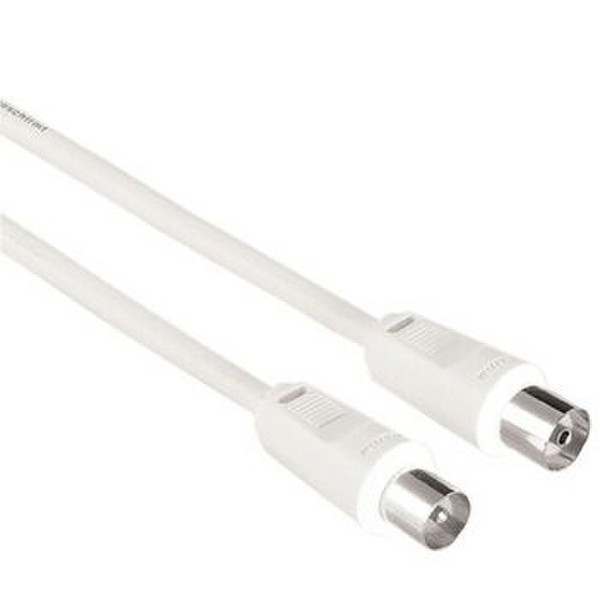 Hama SAT Cable, Coax Plug - Coax Socket, 5 m 5m White coaxial cable