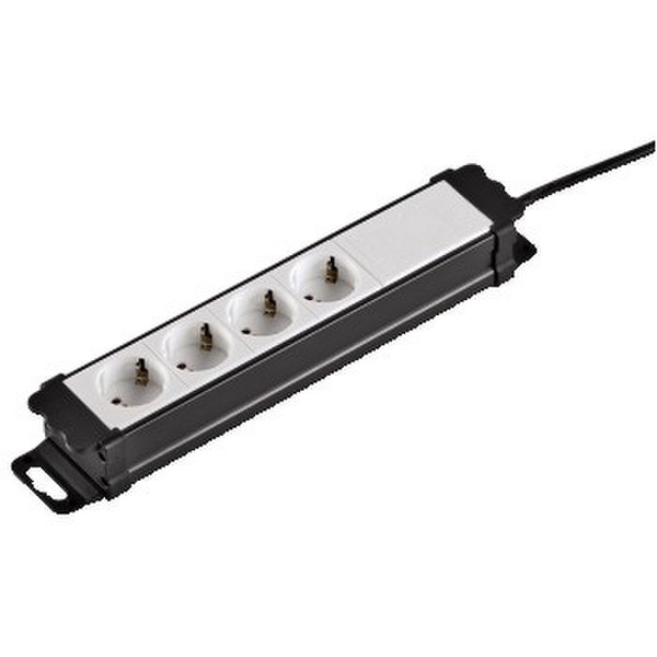 Hama Distribution Panel Mid Class, 4 way, 45° 4AC outlet(s) 1.5m Black,White surge protector