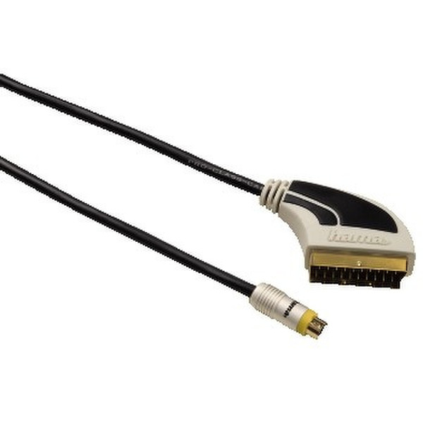 Hama Connection Cable Scart Plug (IN/OUT) - S-Video Plug, New Age, 1.5 m 1.5m SCART (21-pin) S-Video (4-pin) Black