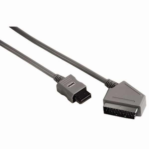 Hama RGB Scart Cable Nintendo Wii, 2.3 m 2.3m SCART (21-pin) Grey