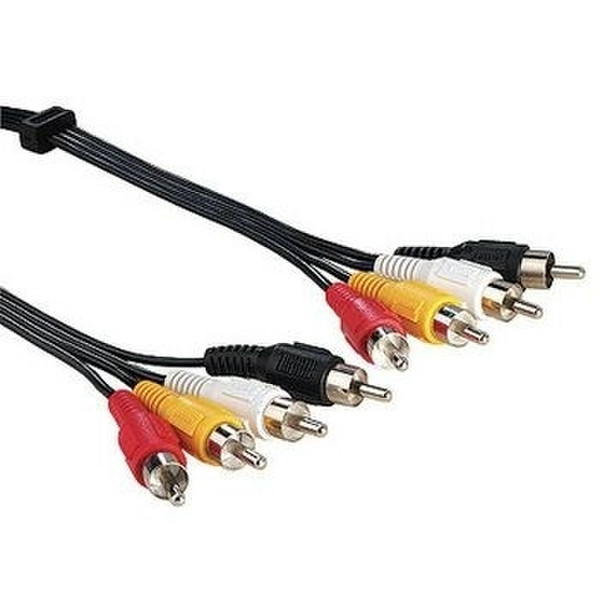 Hama Audio Cable 4 RCA (phono) Plugs - 4 RCA (phono) Plugs, 1.2 m 1.2m 4 RCA Black composite video cable