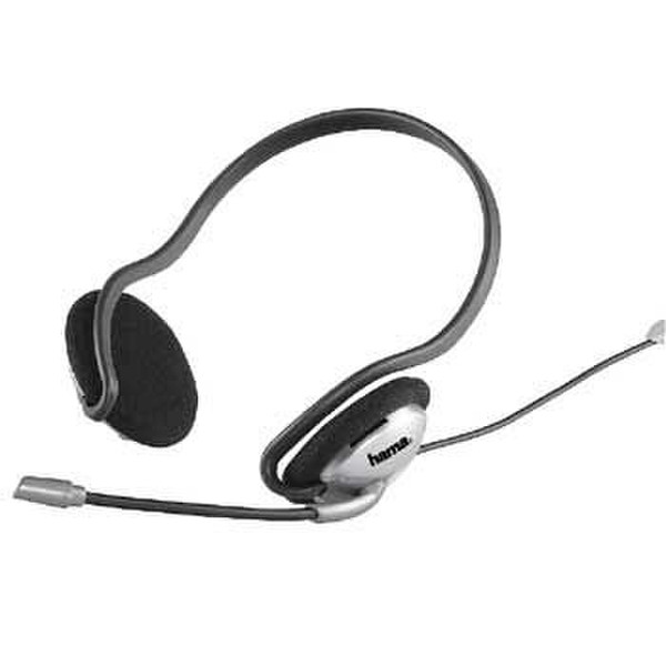 Hama CS-499 Binaural Neck-band Black,Silver headset