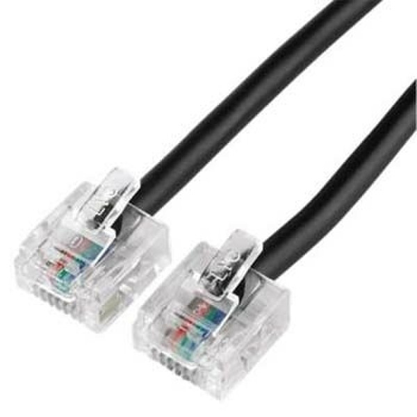 Hama Modular Male US 8p4c(Short) - Modular Male US 8p4c(Short), 1,5 m 1.5m Black telephony cable