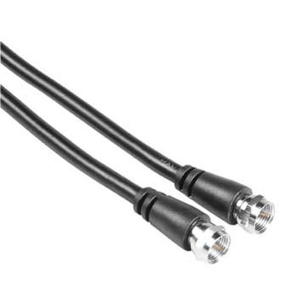 Hama Satellite Connection Cable, F-Plug - F-Plug, 5 m 5m F-Male F-Male Black coaxial cable