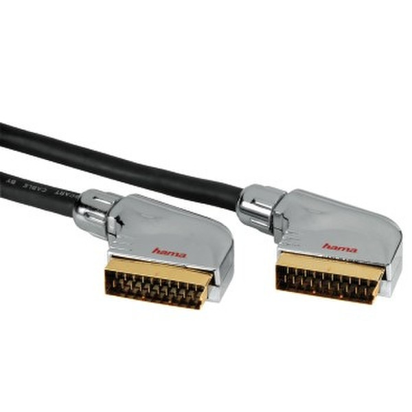 Hama Connection Cable Scart Plug - Scart Plug, metal, 3 m 3m SCART (21-pin) SCART (21-pin) SCART cable