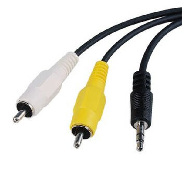 Hama 3-pin male plug, 3,5 mm - 2 RCA male plugs (video/audio) 1.8m 1.8m 3.5mm 2 x RCA Schwarz