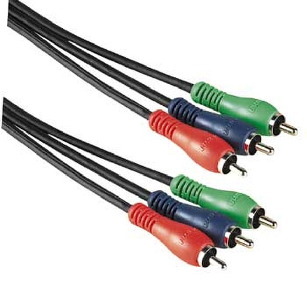 Hama Connecting Cable 3 RCA Plugs-3 RCA Plugs, 5 m 5м 3 x RCA 3 x RCA Черный компонентный (YPbPr) видео кабель