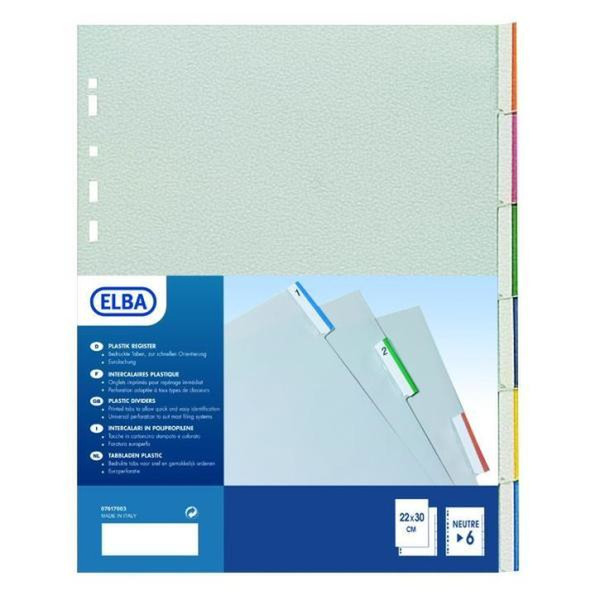 Elba 400006687 Polypropylene (PP) Mehrfarben 6Stück(e) Trennblatt