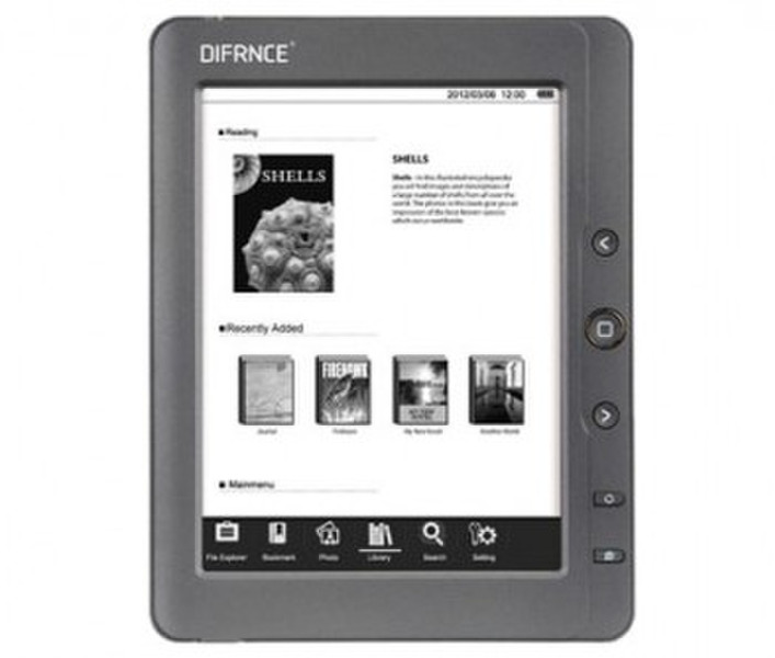 Difrnce EB6100 6" 4GB Black e-book reader