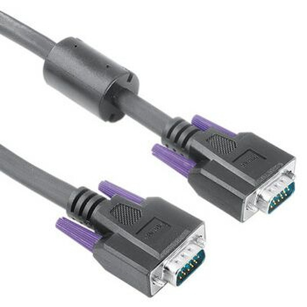 Hama Monitor VGA Con. Cable, 15-pin HDD Male Plug - Male Plug, Black, 15 m 15m VGA (D-Sub) VGA (D-Sub) Black VGA cable