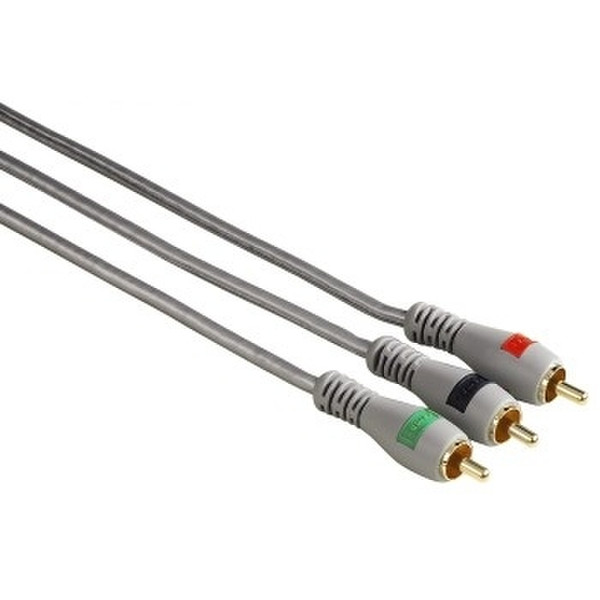 Hama Audio/Video Cable 1.5м 3 x RCA Cеребряный компонентный (YPbPr) видео кабель