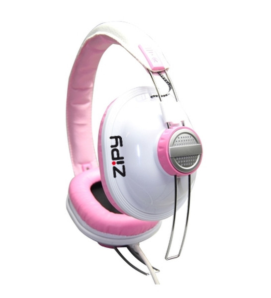 ZipyLife serie DJ Supraaural Head-band Pink,White