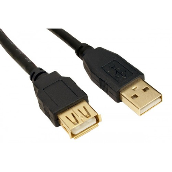 Cables Direct 1.8m USB 2.0 AM-AF 1.8м USB A USB A Черный