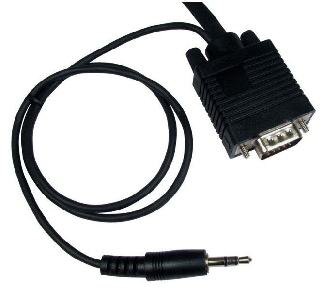 Cables Direct SVGA + 3.5mm, 1m 1m VGA (D-Sub) + 3.5mm VGA (D-Sub) + 3.5mm Schwarz