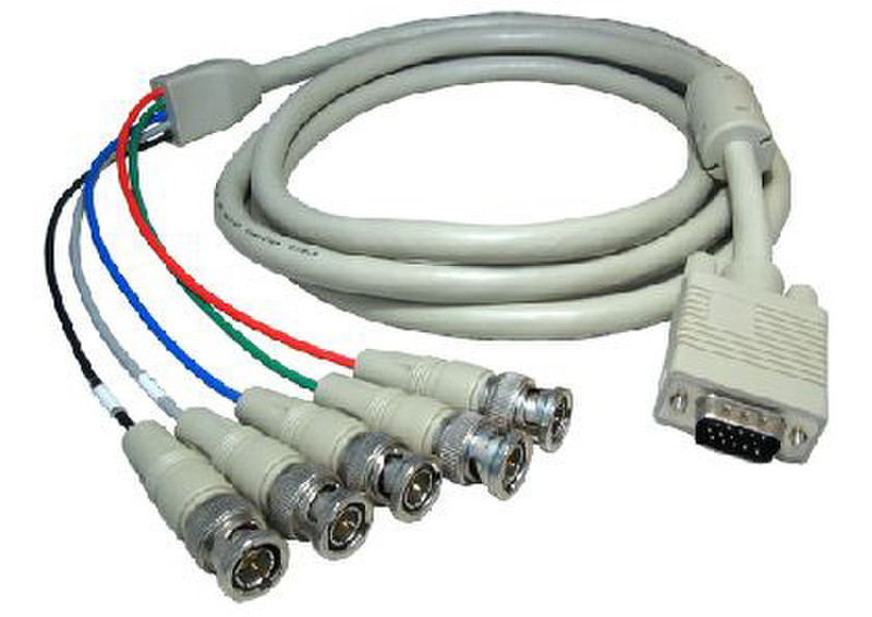 Cables Direct SVGA - 5xBNC 3m BNC VGA (D-Sub) Beige