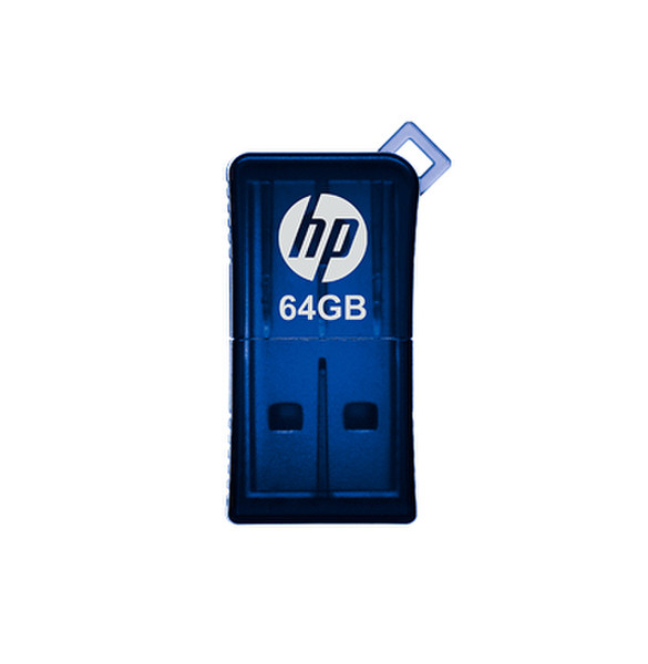HP 64GB v165w 64ГБ USB 2.0 Синий USB флеш накопитель