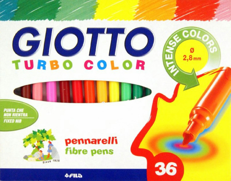 Giotto Turbo Schwarz, Blau, Grün, Rot, Violett, Gelb 36Stück(e) Leuchtmarker