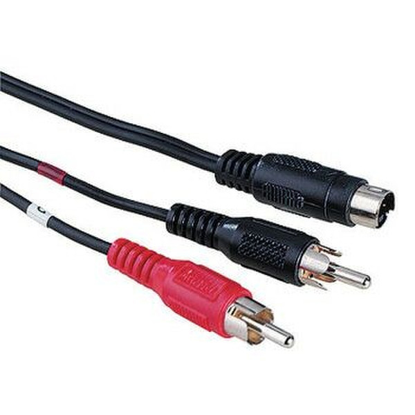 Hama Video Connecting Cable 4-pin S-VHS Male Plug (Hosiden) - 2 RCA Male Plus 2m S-Video (4-pin) 2 x RCA Schwarz