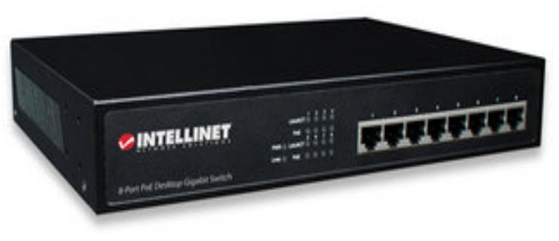 Intellinet 8-Port PoE+ Desktop Gigabit Switch Gigabit Ethernet (10/100/1000) Power over Ethernet (PoE) Черный