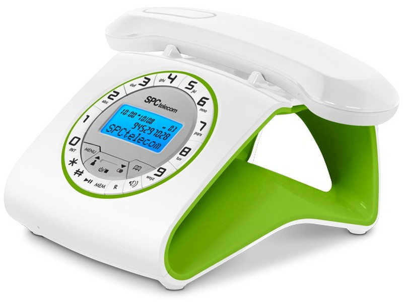 SPC 7703V DECT Идентификация абонента (Caller ID) Зеленый, Белый телефон