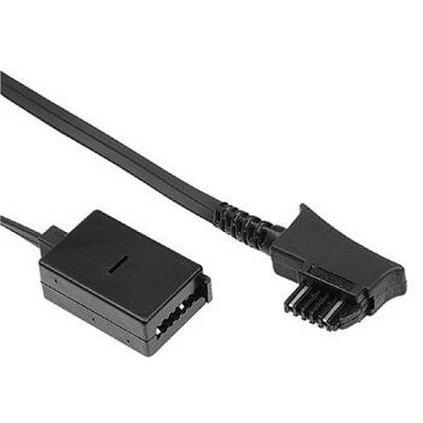 Hama Austrian lengthening cable, TST - plug - TST coupling, 10 m 10м Черный телефонный кабель