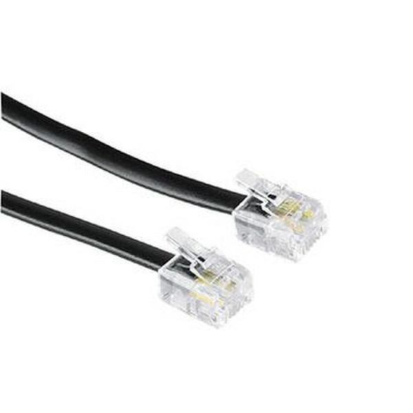 Hama Modular male plug US 6p4c - modular male plug US 6p4c 15 m 15m Black telephony cable