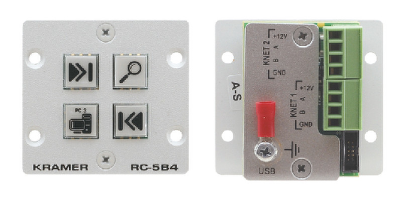 Kramer Electronics RC-5B4 White push-button panel
