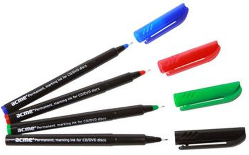 ACME 004085 Black,Blue,Green,Red 4pc(s) permanent marker