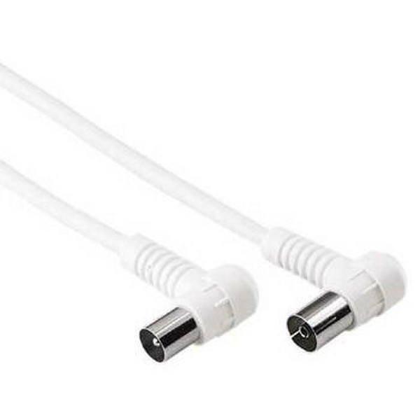 Hama Ant. Cable Coaxial Male (Angle)-Coaxial Female (Angle), 1,5 m 1.5m M F White coaxial cable