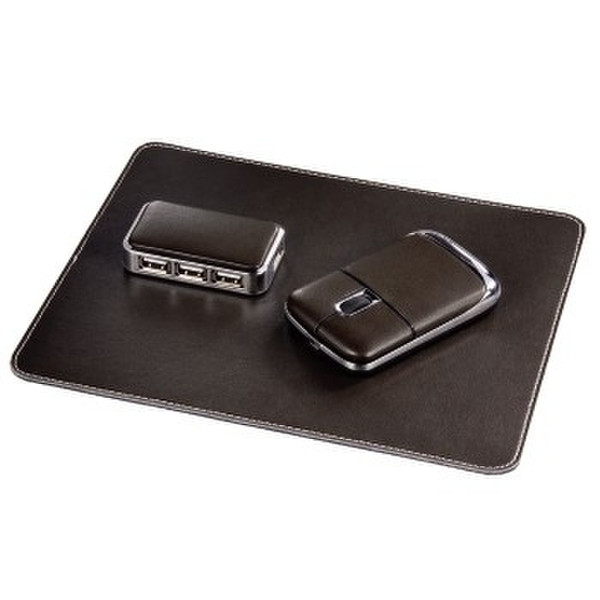 Hama 3in1 Notebook Travel Kit, brown USB Оптический 800dpi компьютерная мышь
