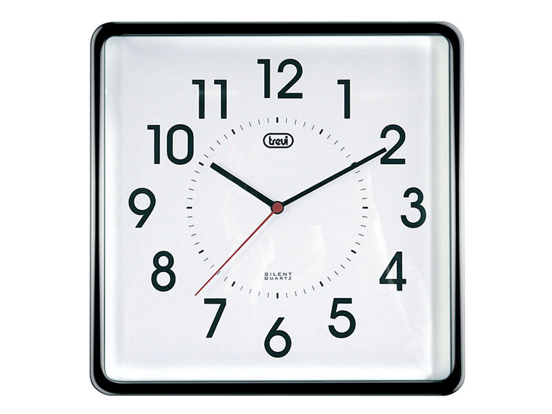 Trevi 0330400 Quartz wall clock Квадратный Черный, Белый настенные часы