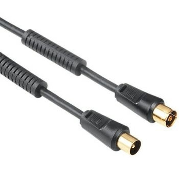 Hama Antenna Cable Coaxial Male Plug - Coaxial Female Jack, 5 m, 75 dB 5m M F Schwarz Koaxialkabel