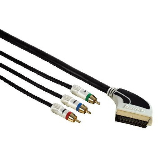 Hama Connection Cable Scart Plug - 3 RCA (phono) Plugs (YUV), New Age, 1.5m 1.5м SCART (21-pin) 3 x RCA Черный