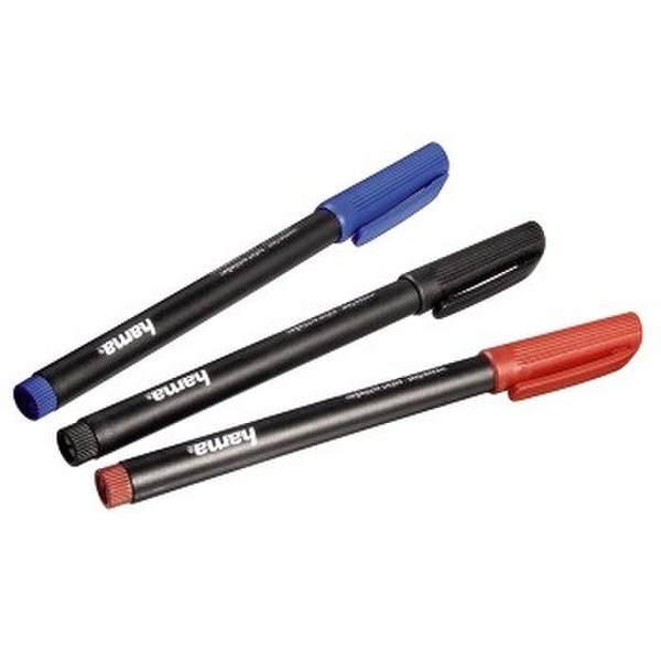 Hama CD-/DVD-ROM Pens, set of 3, black/red/blue Permanent-Marker