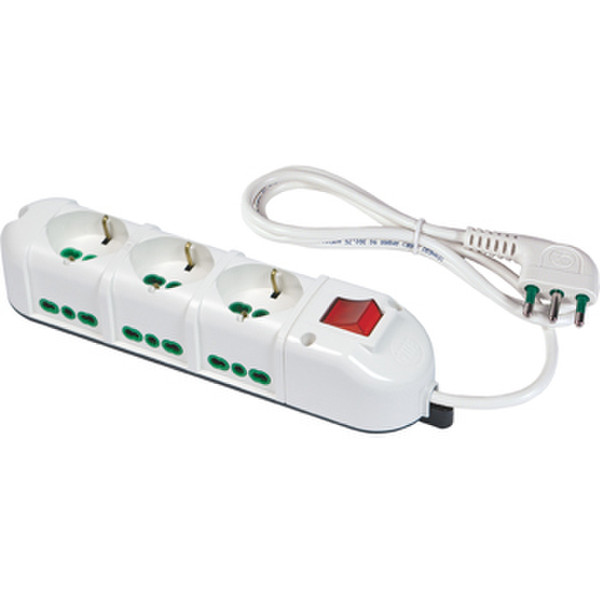 FANTON 47122 9AC outlet(s) 1.5m Green,White power extension
