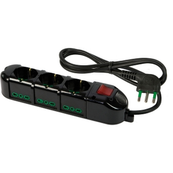 FANTON 47123 9AC outlet(s) 1.5m Black,Green power extension