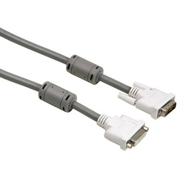 Hama DVI Extension Cable Single Link, 1.8 m 1.8m DVI-D Grau DVI-Kabel