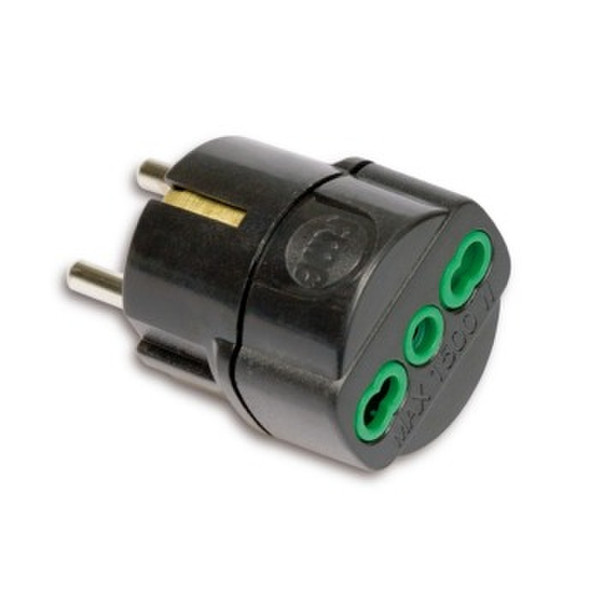 FANTON 86091-G Typ F (Schuko) Typ L (IT) Schwarz Netzstecker-Adapter